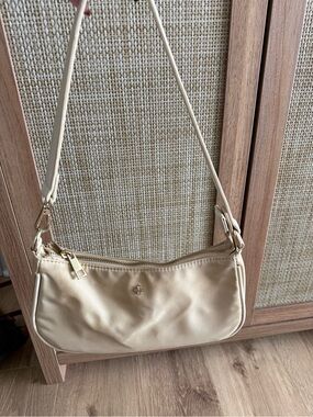 Princess Polly Cream Shoulder Bag with Gold Hardware